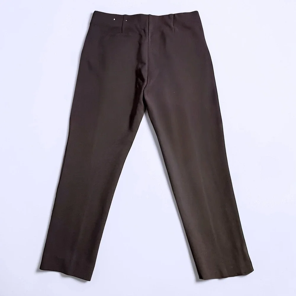Chicos Brown Pull On Straight Leg Tummy Control Pants Size 1 US 8 High Rise - Picture 3 of 9